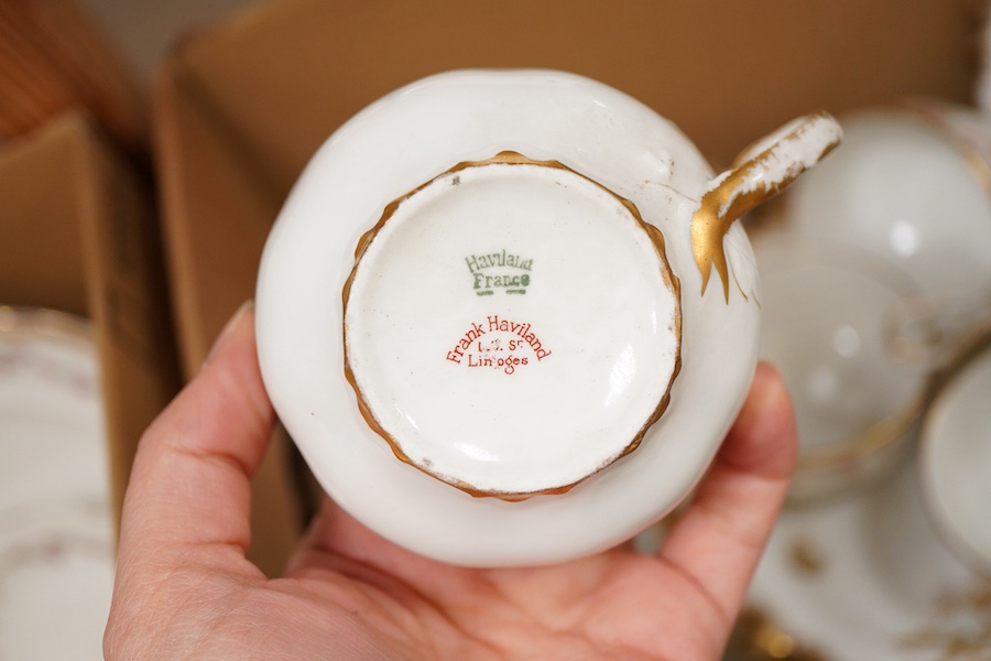 Mixed dinnerwares, to include Limoges dessert set and Johnson Brothers part dinner service (2 boxes)